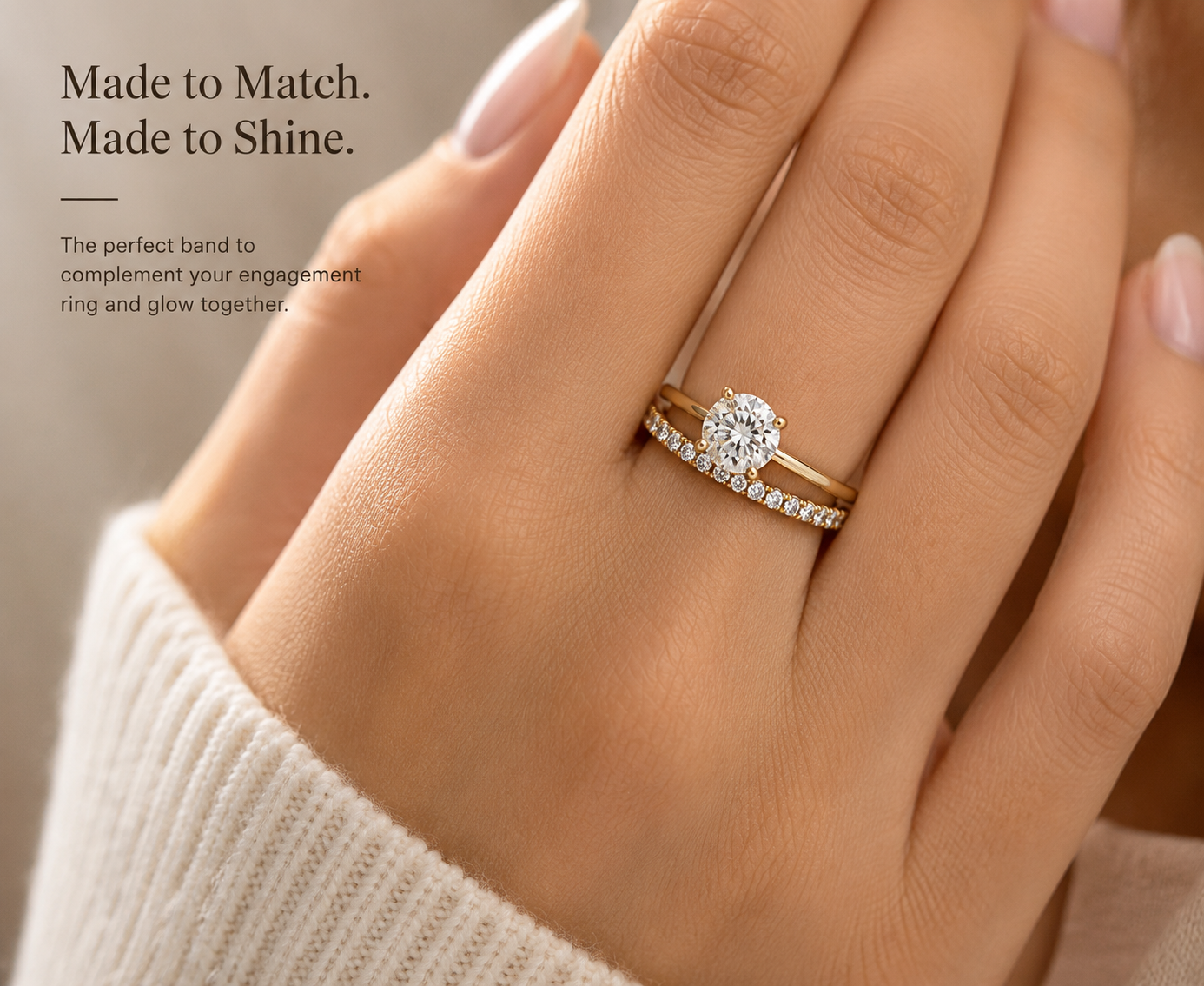 No.07 Full Eternity Moissanite Wedding Band – S925 Sterling Silver, 18K Gold Plated